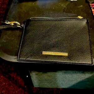 Black leather wristlet